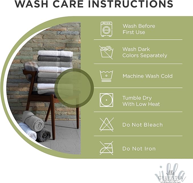 100% Cotton Wash Cloth for face & Body Set of 12, (12 x 12 inches) Sustainable, Soft, Highly Absorbent, Combed Cotton Wash Cloths Pack of 12 for Hotels, Spa, Bathroom, Dorm, Sage
