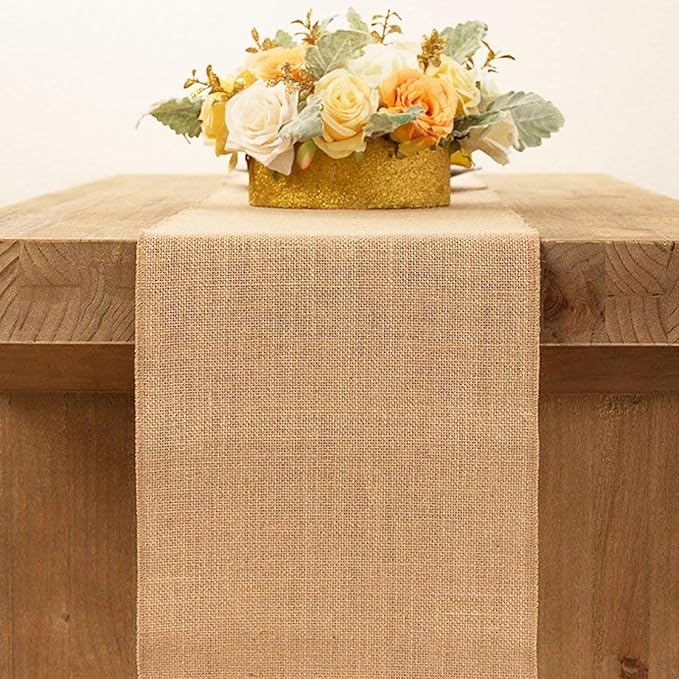 Tosnail 12 Pack 12" x 71" Burlap Table Runners, Rustic Jute Fabric Roll, Vintage Wedding Decorations, Brown Party Runner, Dinner Table Mats Placemats for Home Decor, Outdoor Wedding, Party, Events