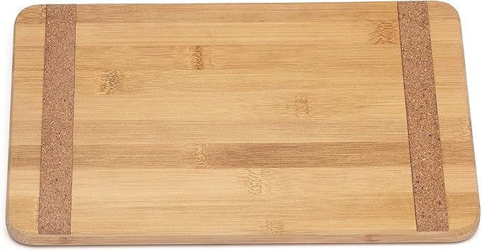Lipper International Bamboo Wood Kitchen Cutting and Serving Board with Non-Slip Cork Backing, Small, 11-3/4" x 7-3/4" x 5/8"