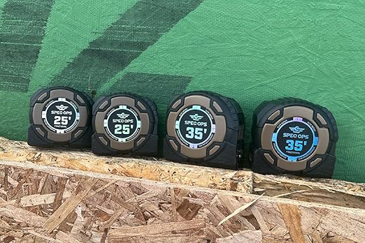 Spec Ops Tools 25-Foot Elite Series Tape Measure, 1 1/4" Double-Sided Blade, 12 Feet of Stand Out, Military-Grade Composite Case, 3% Donated to Veterans