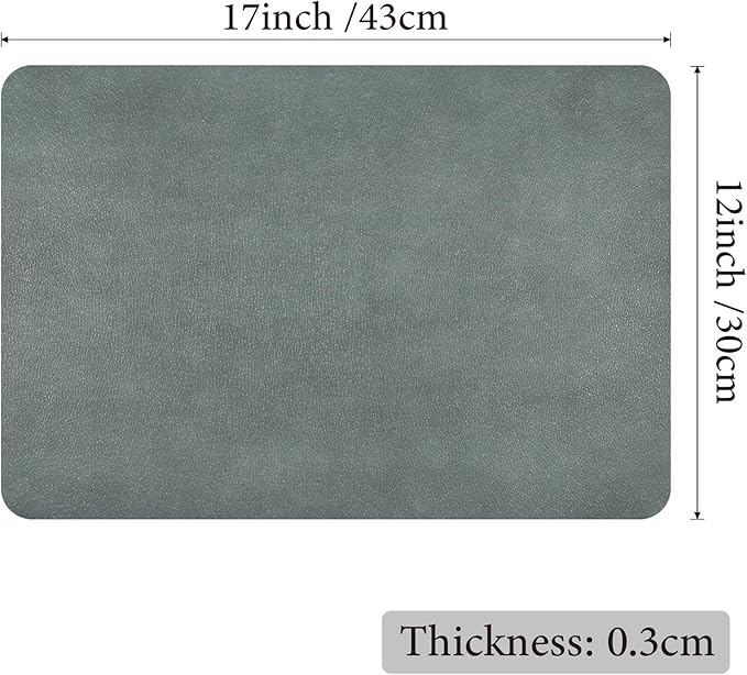 Vinyl Placemats Set of 6-12x17 Inch - Heat Resistant Washable Place Mats Waterproof Non-Slip Wipeable Table Mats for Dining Table Decor, Indoor/Outdoor Plastic Mat