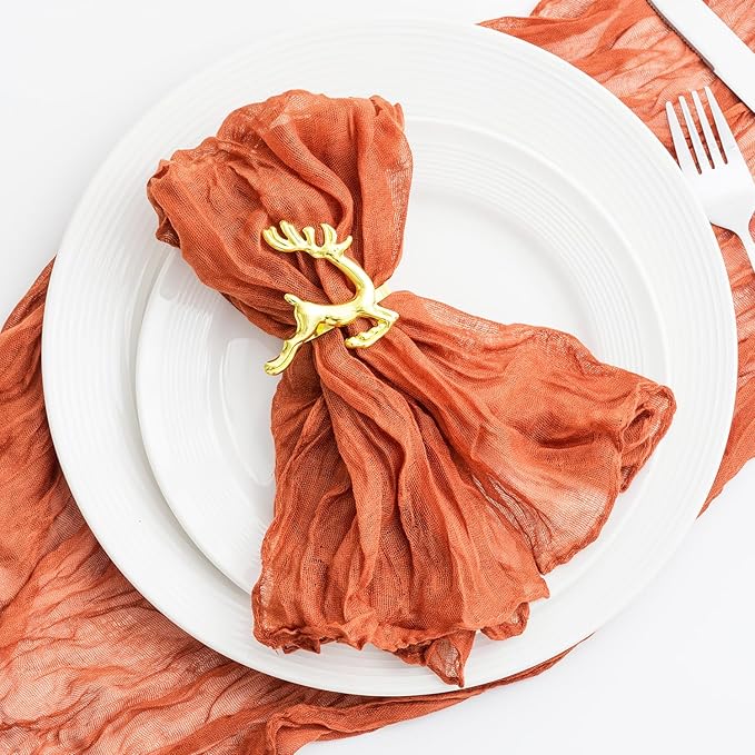 60 Pack Orange Cheesecloth Napkins 21x21 Inches Orange Cloth Napkins Set of 60 Washable Dinner Table Napkins for Wedding Bridal Baby Shower Rustic Boho Cotton Gauze Family Party Table Decor