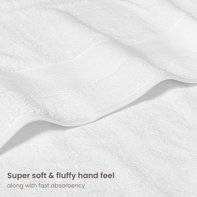BIOWEAVES 100% Organic Cotton 700 GSM Plush Washcloths 13" x 13" GOTS Certified - White, Pack of 12