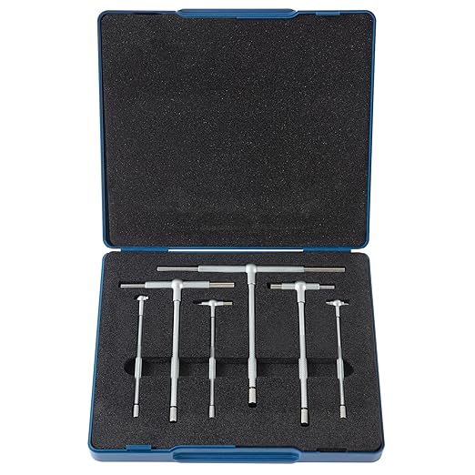 Beslands 6 Pc Telescoping Gage Set, T-Bore Hole Gauges, High Precision Telescopic Bore Gauge with a Portable Case(Range 5/16" - 6")