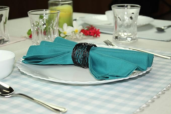 COTTON CRAFT Multicolor Cloth Napkins - Set of 12 Pure Cotton Everyday Lunch Dinner Napkin - Spring Summer Fall Holiday Birthday Party Gift - Soft Washable Absorbent Reusable Napkin - 17 x17