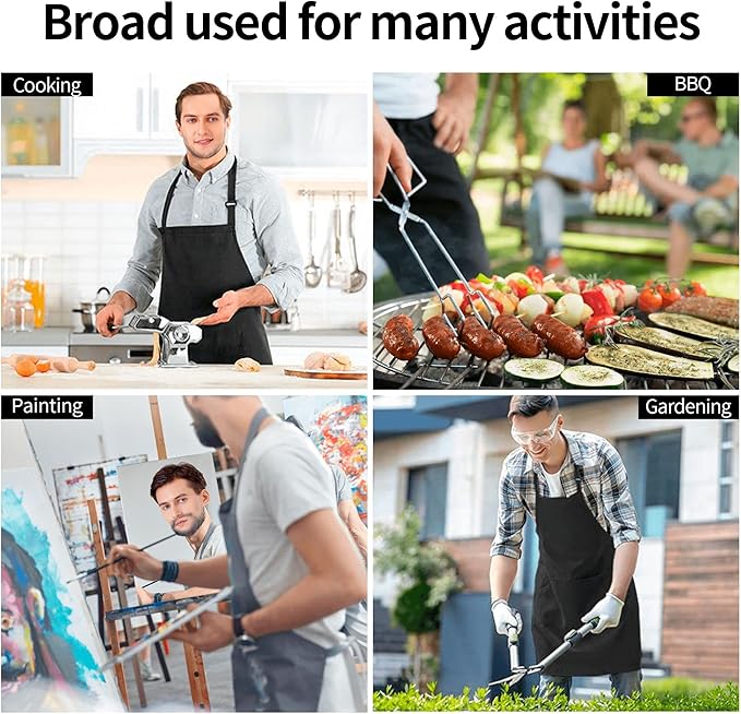 2Pcs Apron Waterdrop Resistant King & Queen Aprons Funny Cooking Kitchen Aprons for Women Men Chef Valentine's Day Gifts Wedding Gifts for Couple Cool Bridal Engagement Gifts
