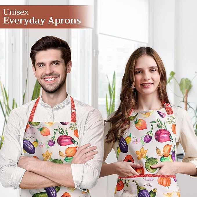 Maison d' Hermine 100% Cotton Apron for women with Pocket Kitchen Chef Apron for Men Cooking Mothers Day Gifts