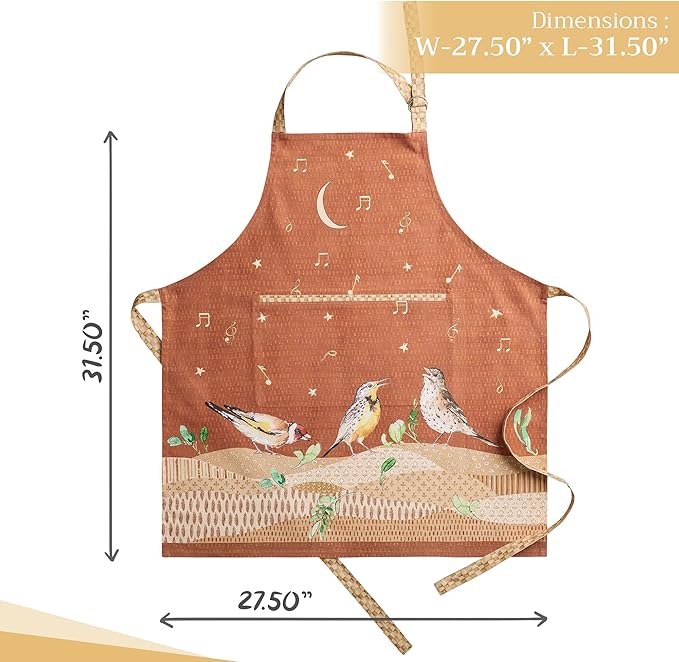 Maison d' Hermine 100% Cotton Apron for women with Pocket Kitchen Chef Apron for Men Cooking Mothers Day Gifts