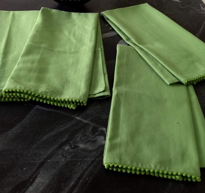 TARAN LIVING Kitchen Towels 100% Cotton Solid Kitchen Dish Cloths, Valentine Decor Kitchen Hand Towel Reusuable Dish Towel for Cleaning & Drying Tea Towels Set 18"x 28", Pack of 6 Green