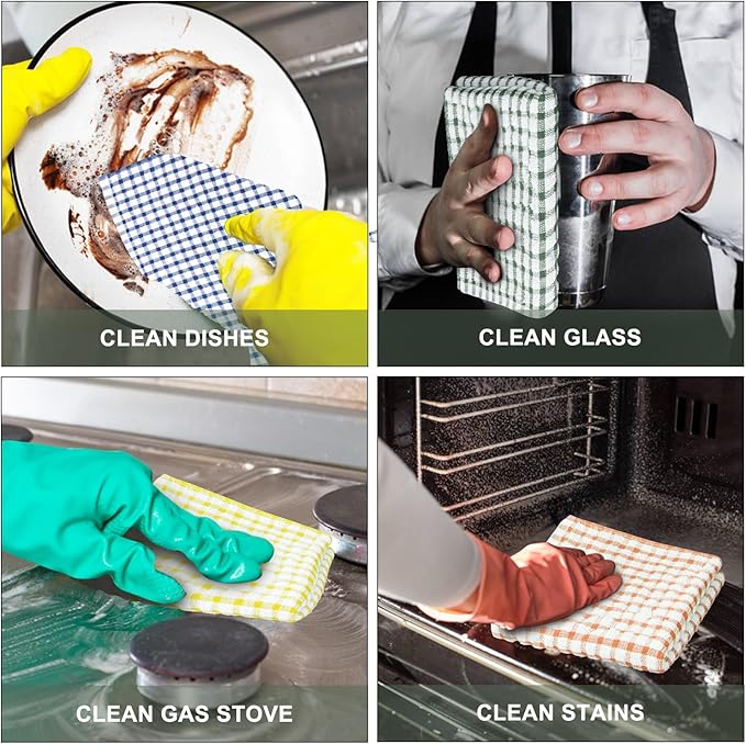 Nialnant 12 Pack Dish Towels for Kitchen,100% Cotton Soft Dish Rags,Quick Drying Dish Cloths for Washing Dishes,Cleaning Rags-11 x 11In