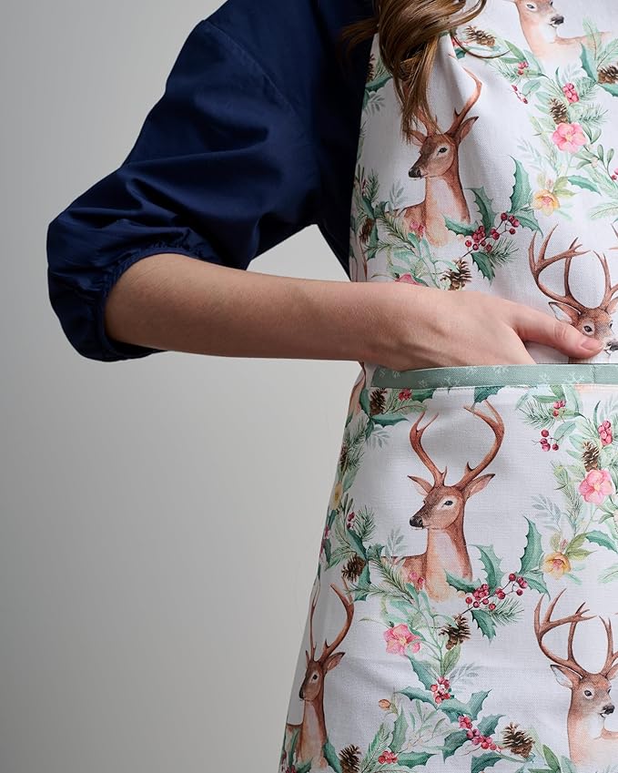 Maison d' Hermine 100% Cotton Apron for women with Pocket Kitchen Chef Apron for Men Cooking Mothers Day Gifts