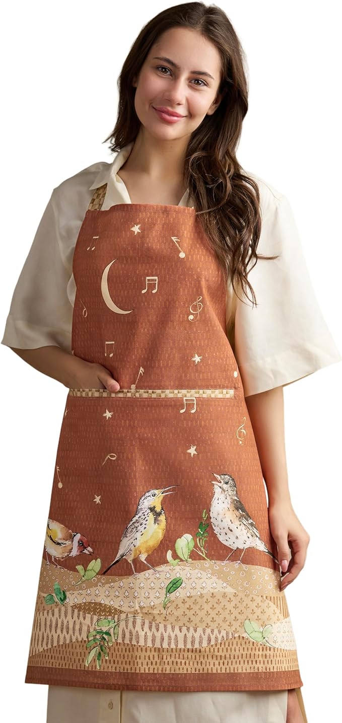 Maison d' Hermine 100% Cotton Apron for women with Pocket Kitchen Chef Apron for Men Cooking Mothers Day Gifts