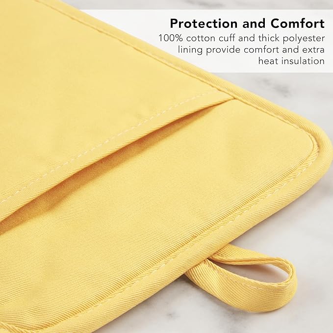 KITCHENAID Ribbed Soft Silicone Pot Holder 2-Pack Set, 2025 Color of the Year, Butter Yellow, 7"x9"