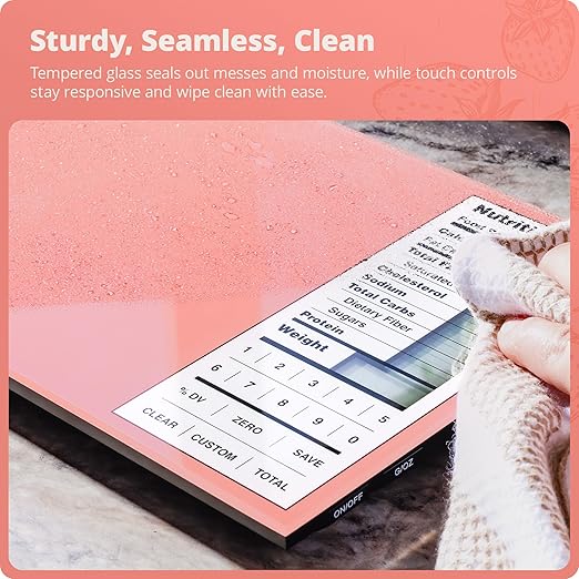 Greater Goods Digital Nutrition Scale – Accurate Macro and Calorie Tracking for Meal Prep, Weight Loss, and Healthy Eating | 2,000 Built-in Foods, Intuitive Nutrition Label Display, 11lb Cap, Pink