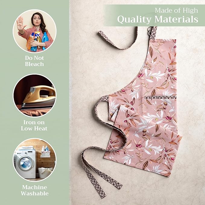 Maison d' Hermine 100% Cotton Apron for women with Pocket Kitchen Chef Apron for Men Cooking Mothers Day Gifts