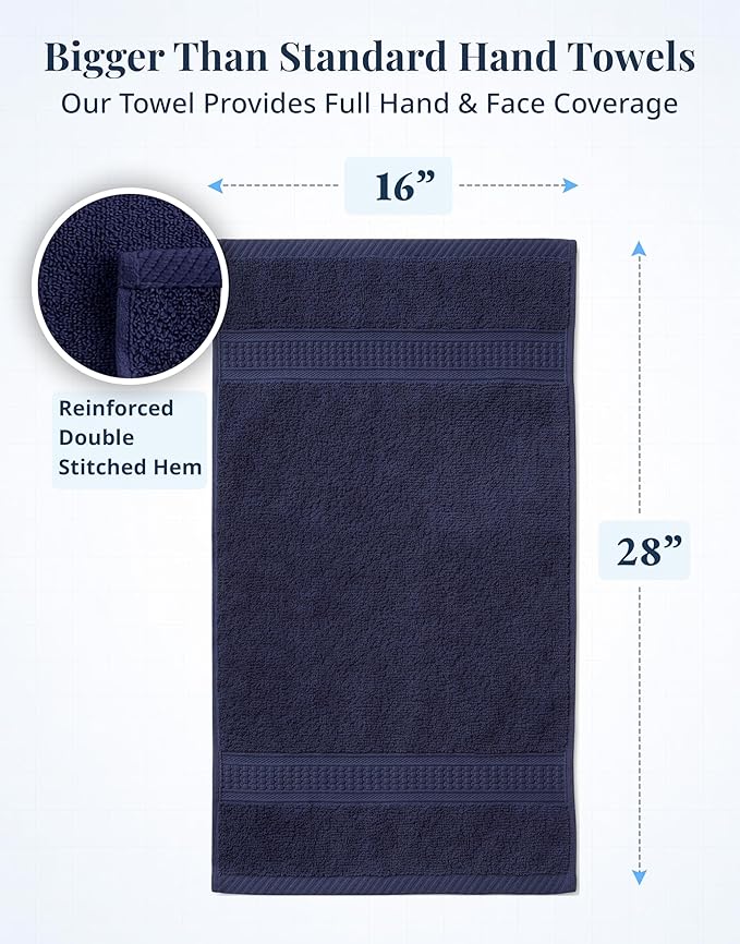 LANE LINEN Hand Towels for Bathroom Set, 6 Piece 100% Cotton Super Absorbent Bathroom Hand Towels Set, Ultra Soft Large Hand Towels, Premium Cotton Hotel Quality Towels - Multi Color