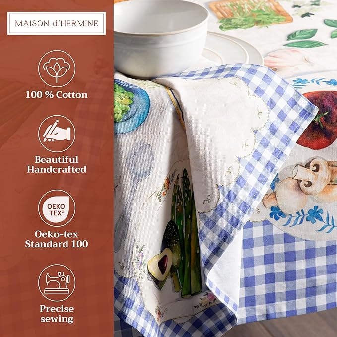 Maison d' Hermine Cloth Napkins Set of 4 100% Cotton Everyday Reusable Square Napkins Cloth Washable Dinner Party Wedding Restaurant Gifts for Mothers Day Spring/Summer (Gourmand, 20" x 20")