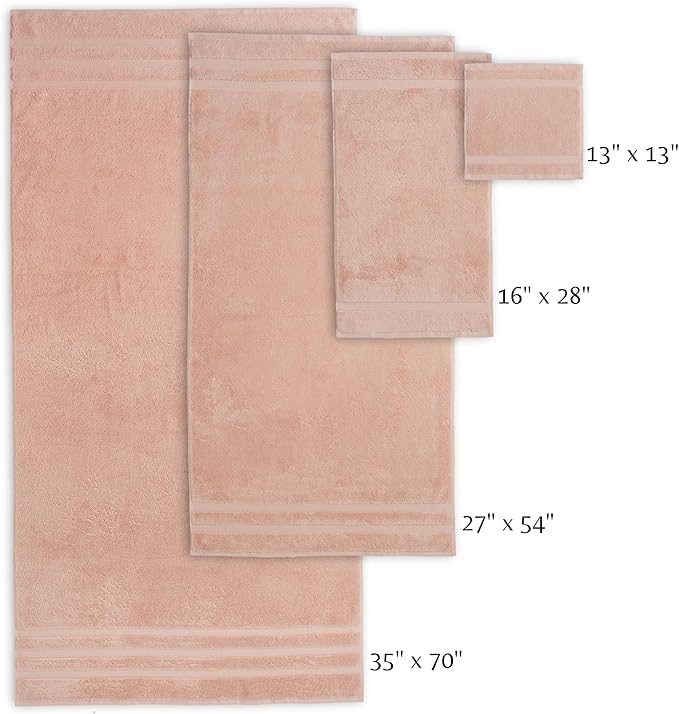 SOFE H&L | Olea Luxury Turkish Cotton Hand Towels Set of 4 Blush | Premium, Soft, Durable, Absorbent | Hotel Quality Plush Towels and Thick Towel Sets