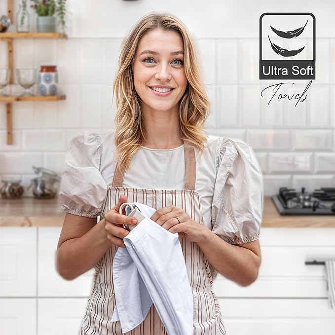 ZOYER Flour Sack Towels 28" x 28", 12 Pack - 100% Cotton Dish Towel - Machine Washable TeaTowels, Ultra Absorbent BarTowels, Dish Cloth Perfect for Drying Dishes & Cleaning - Kitchen Linen Set