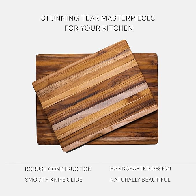 Teakhaus Cutting Board - Large (L) Wood Cutting Board with Grip Handles - Holiday Gift Ideas for Men and Women - Gift-Ready, Reversible, Edge Grain Wood, Knife Friendly - FSC Certified