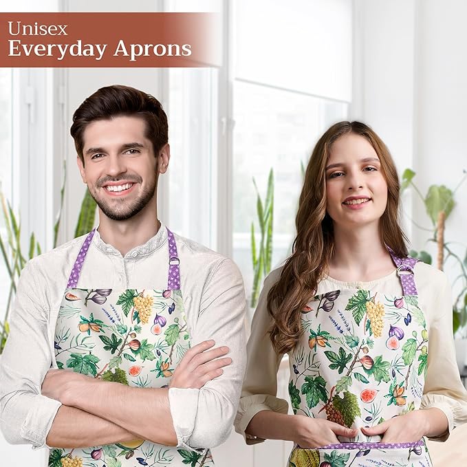 Maison d' Hermine 100% Cotton Apron for women with Pocket Kitchen Chef Apron for Men Cooking Mothers Day Gifts