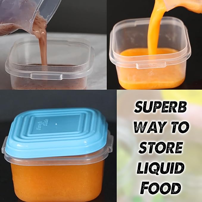 ARSUK Baby Food Containers (4oz/120ml, 16 Pack) - Small Plastic Containers with Lids - Toddler Snack Containers - Reusable Freezer Safe Food Storage Jars - BPA-Free, Leakproof & Microwave Safe