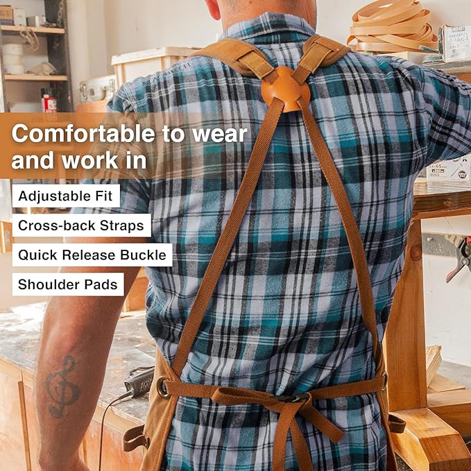 Hudson Durable Goods - Woodworking Edition - Waxed Canvas Apron - Brown