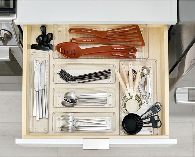 iDesign Recycled Plastic Drawer Organizer Bin –Linus Collection - Clear