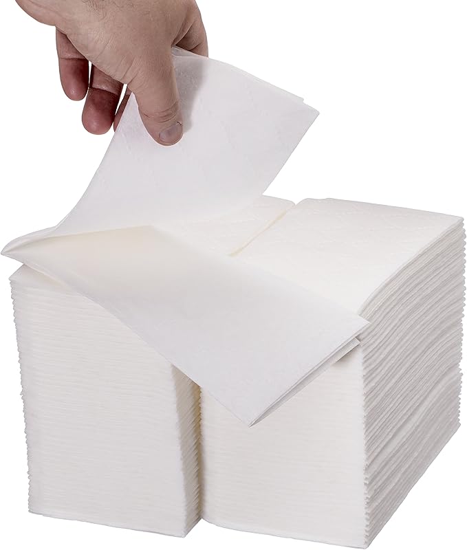 Disposable Guest Towels 500 Pack - White Napkins for Guest Bathroom, Heavy Duty Disposable Hand Towels, Ultra Absorbent Linen Feel Paper Napkins for Bathroom, Parties and Events