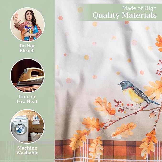 Maison d' Hermine Cloth Napkins Set of 4 100% Cotton for Thanksgiving Christmas Decorations Everyday Reusable Square Fall Napkins Cloth Washable Dinner Party (Oak Leaves, 20"x20")