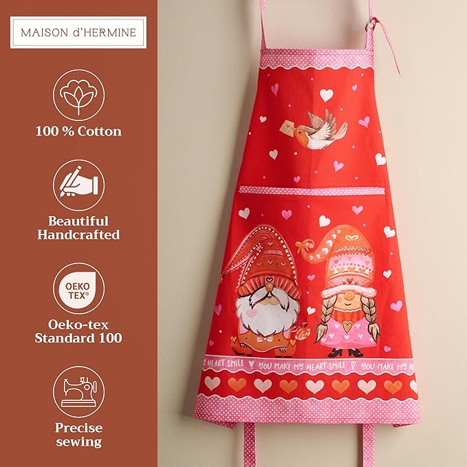 Maison d' Hermine 100% Cotton Apron for women with Pocket Kitchen Chef Apron for Men Cooking Mothers Day Gifts