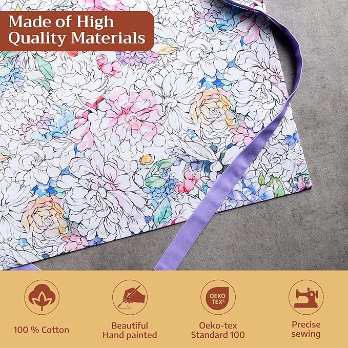 Maison d' Hermine 100% Cotton Apron for women with Pocket Kitchen Chef Apron for Men Cooking Mothers Day Gifts