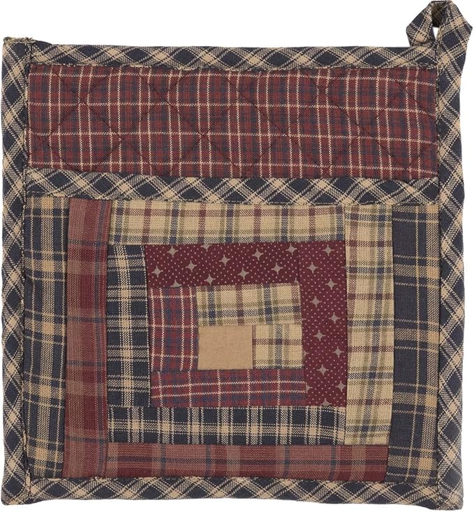 VHC Brands, Millsboro, Cotton, 8x8, Pot Holder Patch w/Pocket, Red