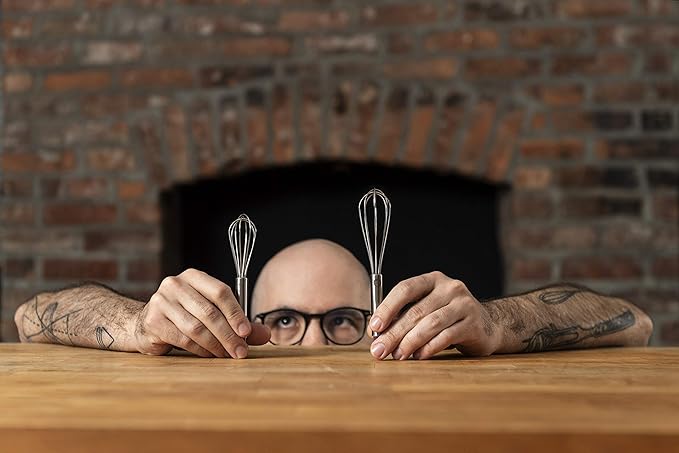 Babish 2-Piece Tiny Whisk Set – 5” & 7” Stainless Steel Mini Whisks for Mixing, Beating & Frothing – Durable Kitchen Utensils for Cooking & Baking