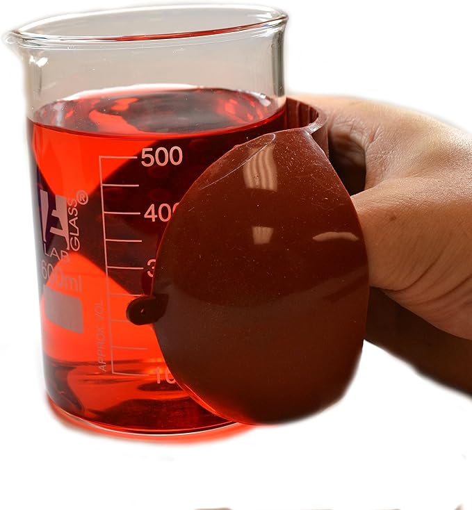 EISCO - Red Silicone Rubber Glove Hand Protector, Heat & Cold Resistant, Textured Grip, Fits All Hand Sizes, 7" x 3.75", Lab Safety Mitt for Handling Hot Flasks, Bottles & Beakers, 482°F (250°C)