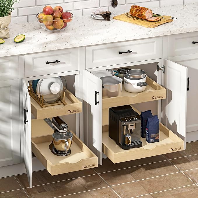 WelFurGeer Soft Close Pull Out Drawers for Cabinets, 29" W x 21" D Pull Out Cabinet Drawer with Heavy Duty Slides, Pull Out Cabinet Organizer, Cabinet Drawers Slide Out, Pull-Out Home Organizers