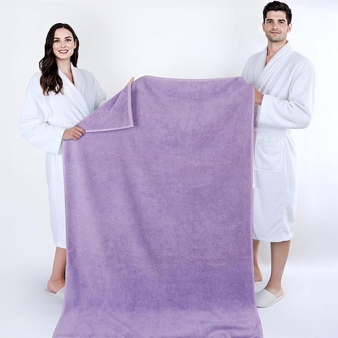 Cotton Paradise 100% Cotton 40x80 Oversized Bath Sheet, Extra Large Turkish Bath Towels for Bathroom, Lilac Bathsheet