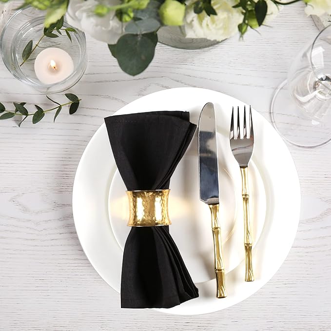 Hemmed Edge Cloth Dinner Napkins Set of 4 18x18 Inches - Mustard, Soft Decorative Premium Dinning Table Linen Napkin Ideal for Kitchen, Spring, Easter | Washable Polyester Fibre Napkin for Home Décor