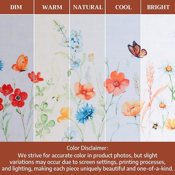 Maison d' Hermine Placemats Set of 4 100% Cotton Washable Cloth Place Mats Reusable Table Mats for Kitchen Dining Party Wedding Gifts for Mothers Day Spring/Summer (Summer Whisper, 13" x 19")
