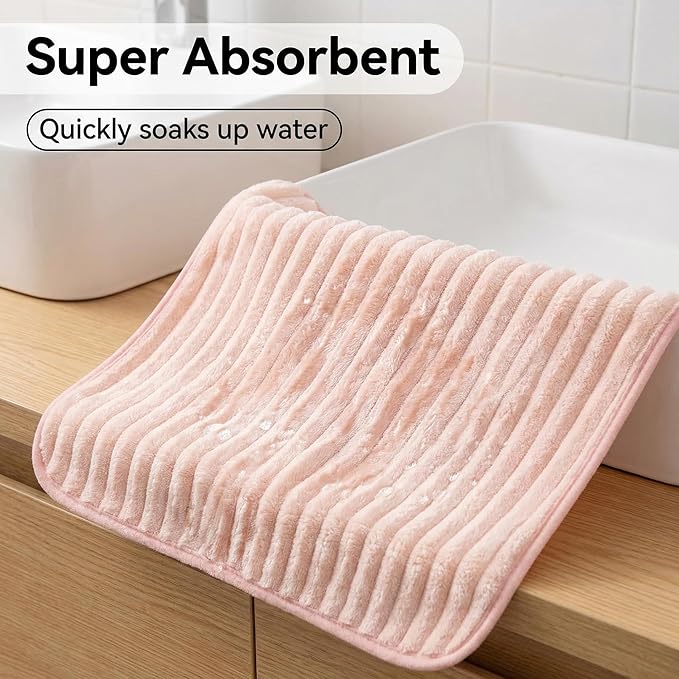 4PCS Pink Microfiber Hand Towels for Bathroom Christmas Decorations Quick Dry Small Towel Set Bathroom Kitchen 14 x29.6inch