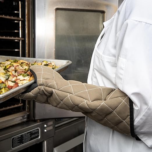 San Jamar 810PM17 Bestgrip Puppet Oven Mitt with Ma, Brown, 17" Length