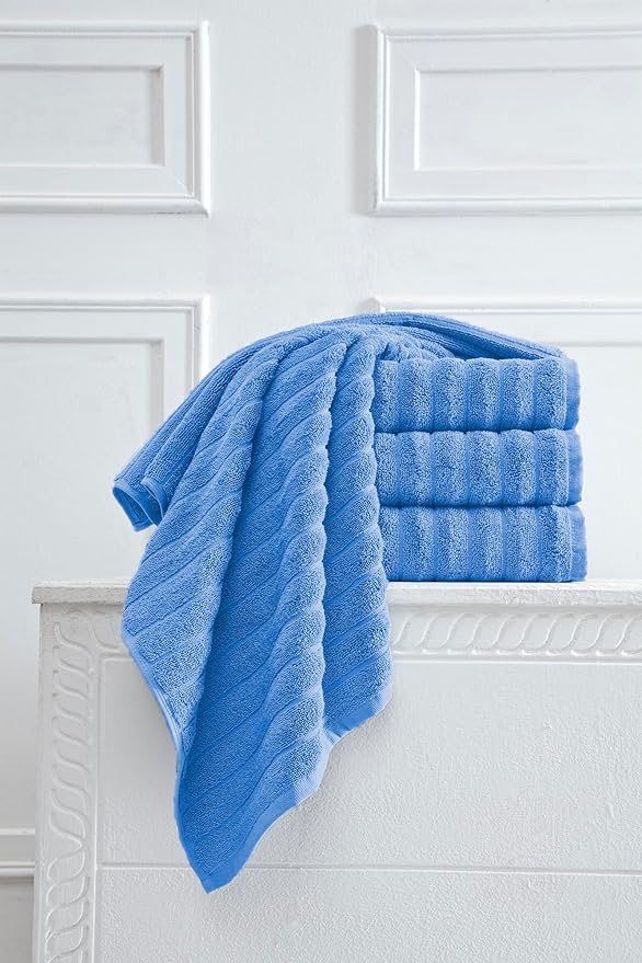 Classic Turkish Towels CTT Premium 4 Pack Bath Towels Set, Made with 100% Turkish Cotton, Spa & Hotel, Quick Drying Towels, Absorbent & Comfy | 27"x54" (Blue)