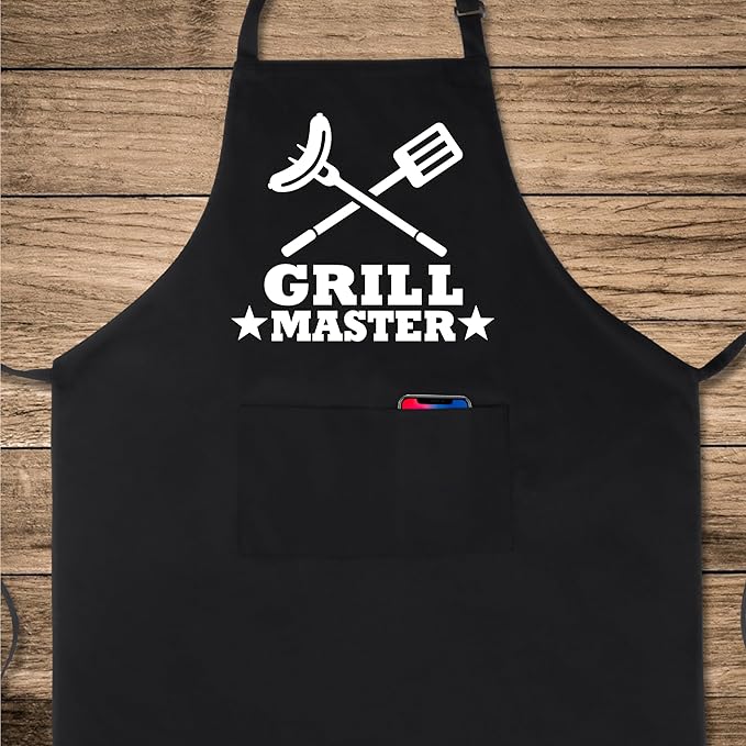 Xornis 100% Cotton Funny Apron for Men Women Adjustable Bib Aprons with 2 Pockets Grill Kitchen Cooking BBQ One Size Fits All