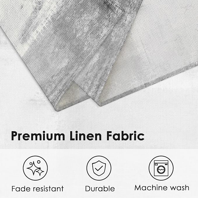 Emvency Farmhouse Placemats Set of 6, Modern Grey Minimalist Grunge 12x18 Inch Linen Rectangular Place Abstract Grey Table Mats for Indoors & Outdoor Home Party Kitchen Dining Decoration