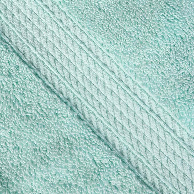 Superior Egyptian Cotton Pile Bath Towel Set of 4, Ultra Soft Luxury Towels, Thick Plush Essentials, Absorbent Heavyweight, Guest Bath, Hotel, Spa, Home Bathroom, Shower Basics, Sea Foam