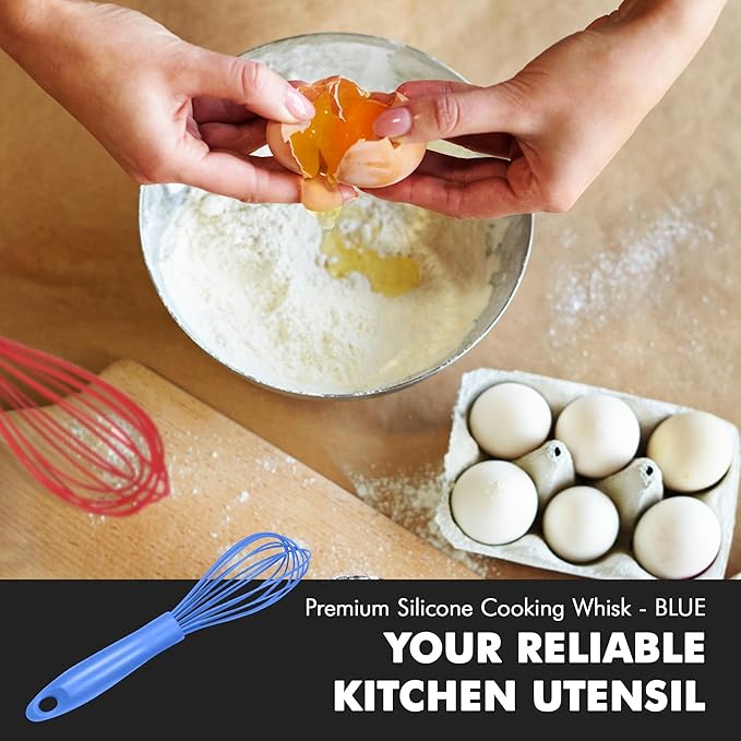 Chef Craft Premium Silicone Wire Cooking Whisk, 10.5 inch, Blue