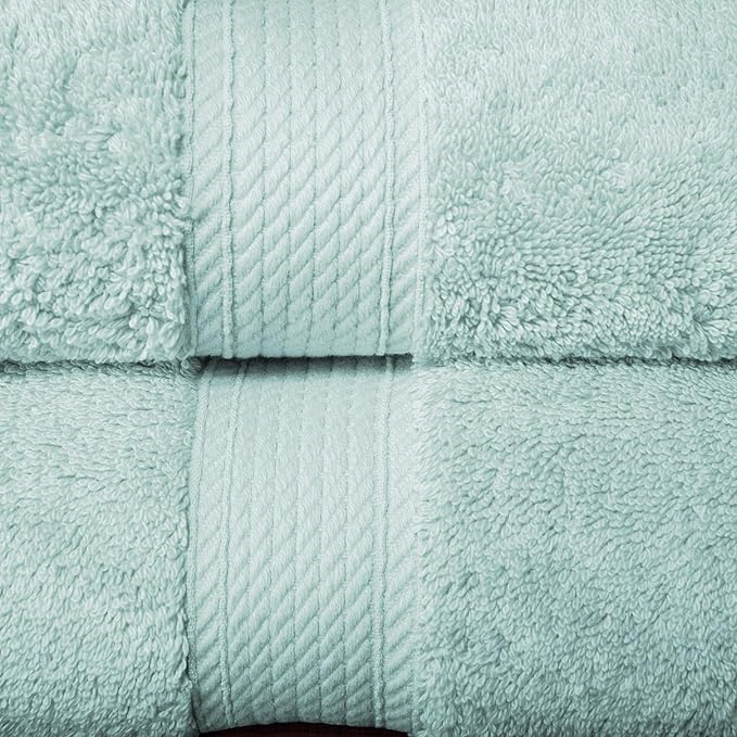 SUPERIOR Egyptian Cotton Pile 10 Piece Towel Set, Includes 2 Bath, 4 Hand, 4 Face Towels/Washcloths, Ultra Soft Luxury Towels, Thick Plush Essentials, Guest Bath, Spa, Hotel Bathroom, Sea Foam