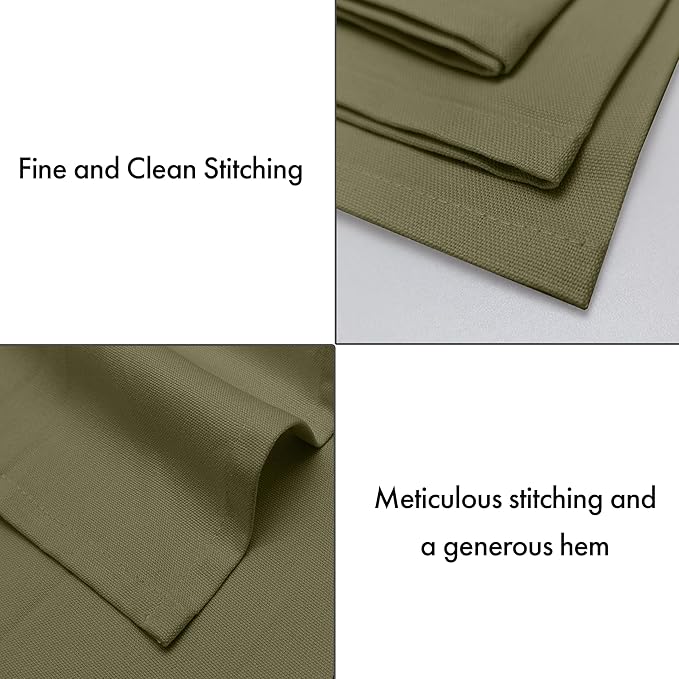 Ruvanti Cloth Napkins Set of 12, 100% Cotton High GSM 18x18 Inches Soft, Washable, Highly Durable & Absorbent, Perfect for Parties, Christmas, Thanksgiving Dinners – Capulet Olive