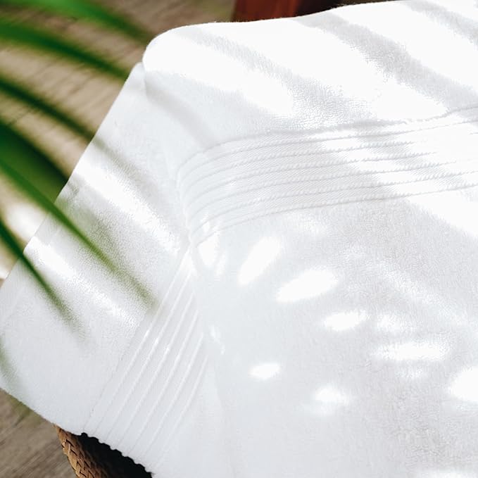 Milara Large Cotton Bath Sheet (35x70 Inches), Bath Sheets Extra Large Cotton, Oversized White Bath Towel, Ultra Soft, Thick & Highly Absorbent, Hotel Quality Spa Towels