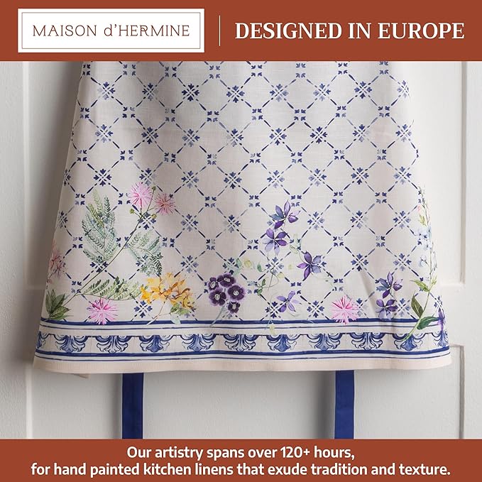 Maison d' Hermine 100% Cotton Apron for women with Pocket Kitchen Chef Apron for Men Cooking Mothers Day Gifts